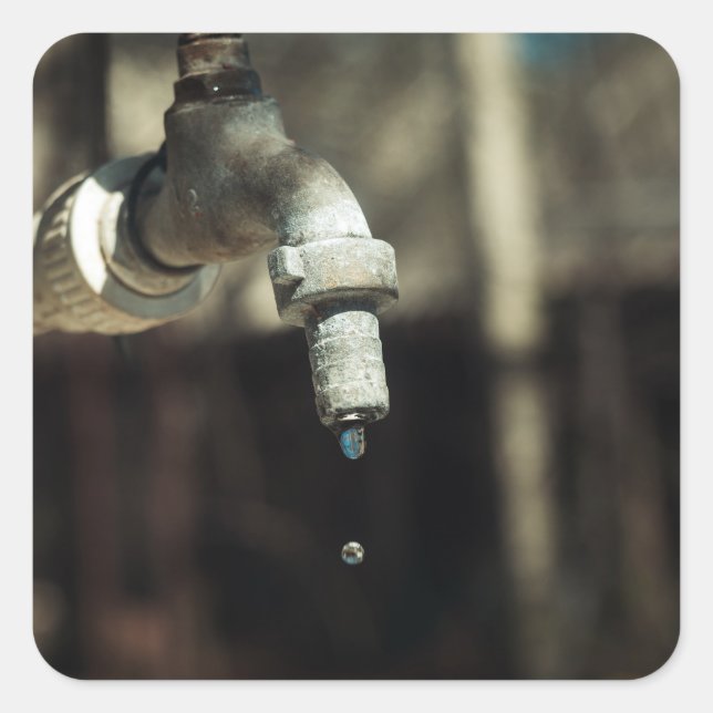 Makro-Wassertropfen Quadratischer Aufkleber (Vorderseite)