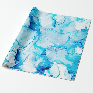 Makroaufnahme von Wolken. Saphirblaue und weiße Fa Geschenkpapier