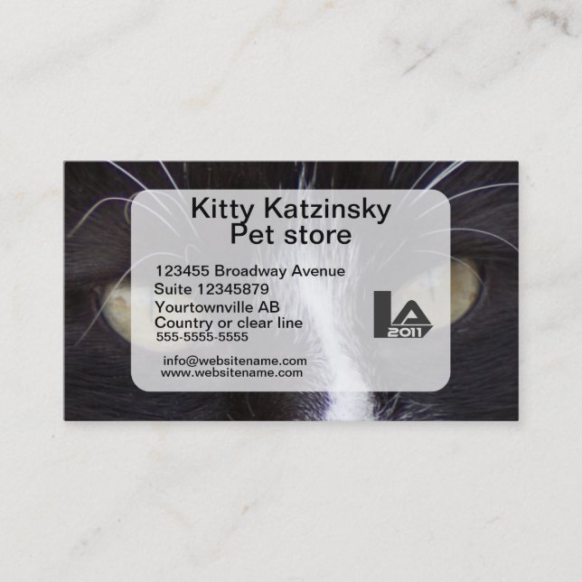 MakroFoto Augen einer Katze persönlich und Visitenkarte (Vorderseite)