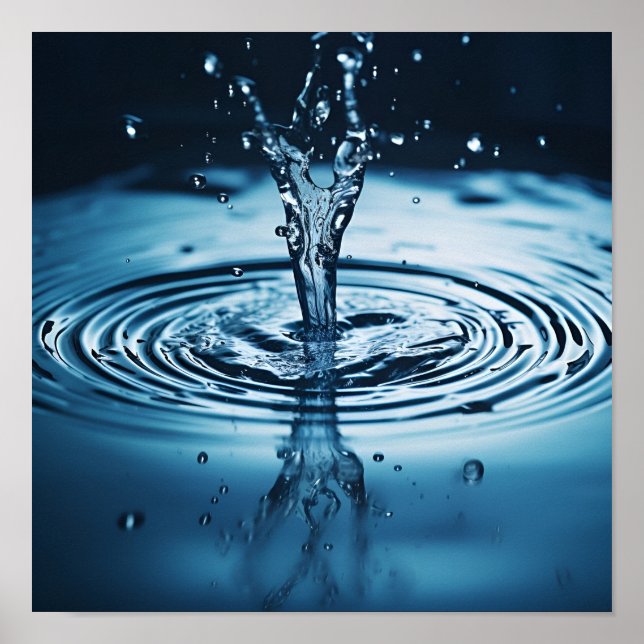 Makrofotografie der Wassertröpfchen Poster (Vorne)