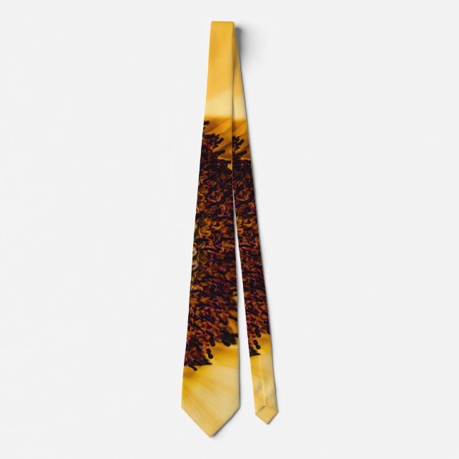 Makrofotografie einer Sonnenblume Krawatte (Vorderseite)