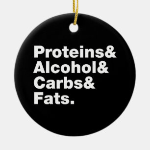 Makronährstoffe. Proteine & Alkohol & Kohlenhydrat Keramik Ornament