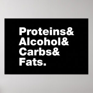Makronährstoffe. Proteine & Alkohol & Kohlenhydrat Poster