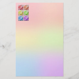 Makroregenbogen-Rosen Briefpapier