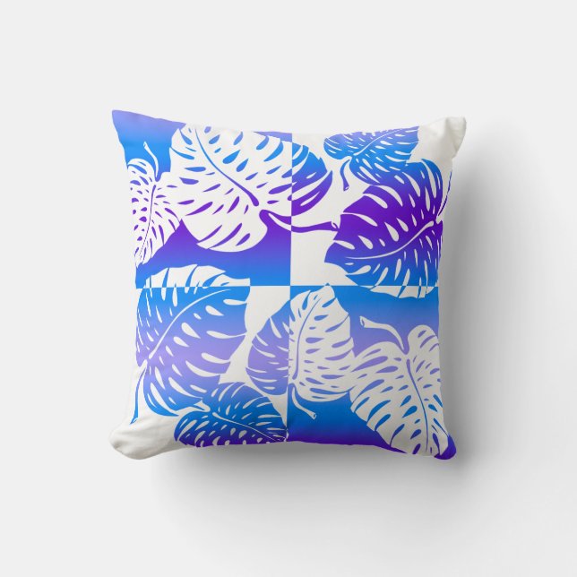 Makua Monstera Hawaiian Striped Blend Pillows Kissen (Vorderseite)