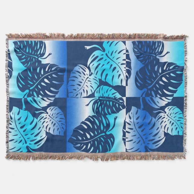 Makua Monstera Hawaiian Strippenblankets Decke (Vorderseite)