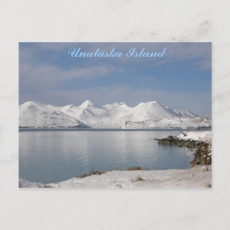 Makushin Mountains auf einem sonnigen Wintertag Postkarte