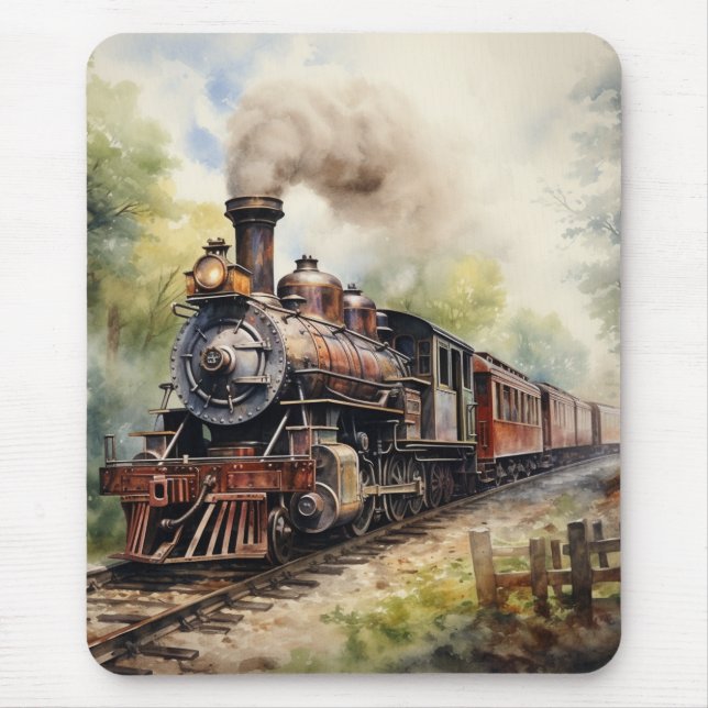 Mal Landschaft ein viktorianischer Zug Mousepad (Vorne)