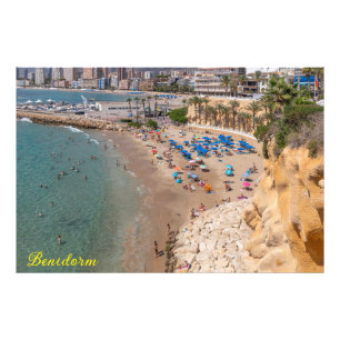 Mal Pas Beach, Benidorm, Costa Blanca, Spanien Fotodruck