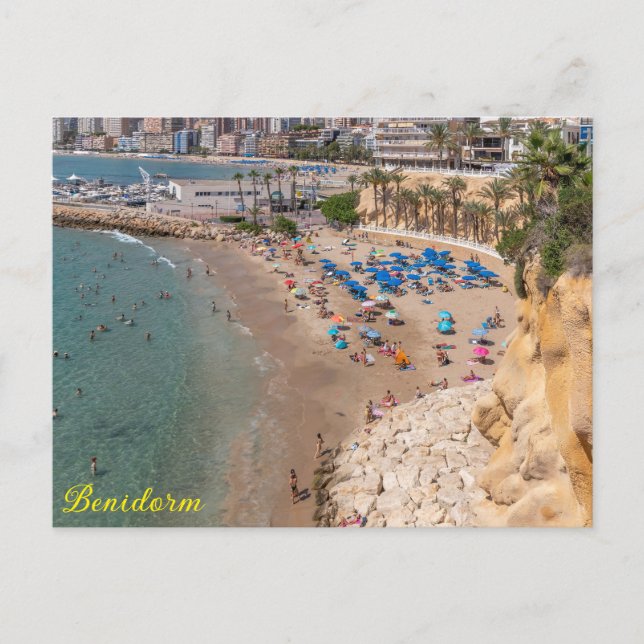 Mal Pas Beach, Benidorm, Costa Blanca, Spanien Postkarte (Vorderseite)