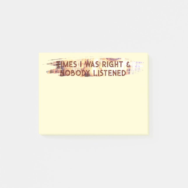 MAL WURDE ICH RECHT BEHALTEN POST-IT KLEBEZETTEL (Vorderseite)
