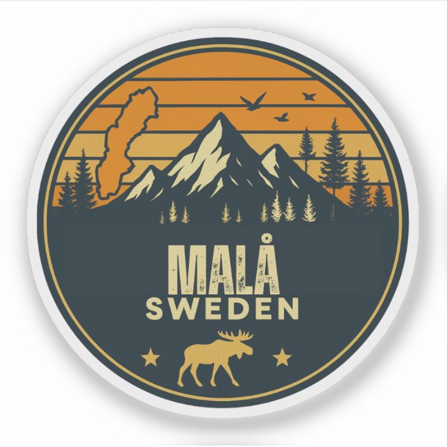 Malå, Schweden Schweden Aufkleber (Vorderseite)