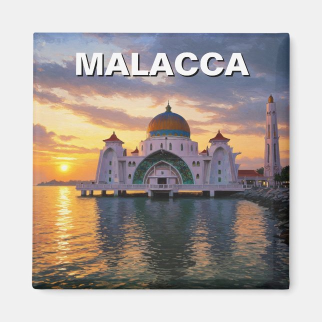 Malacca Straits Mosque Malaysia Magnet (Vorne)