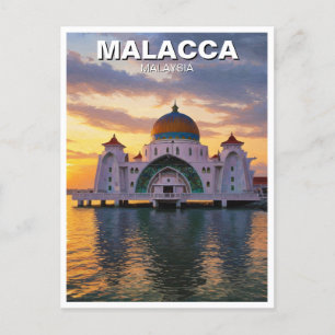 Malacca Straits Mosque Malaysia Postkarte