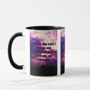 Malachi 3:6 KJV Bibelverse Pic Two-Tone Tasse