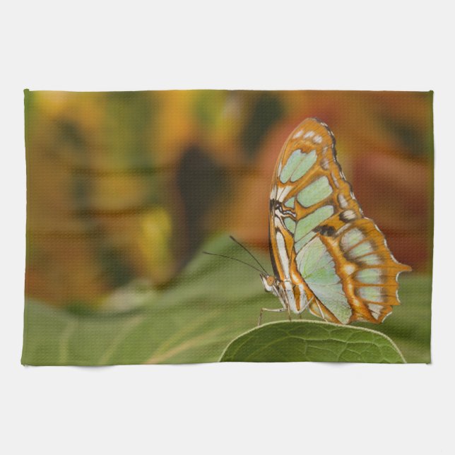 Malachit auf einem Blatt Geschirrtuch (Horizontal)