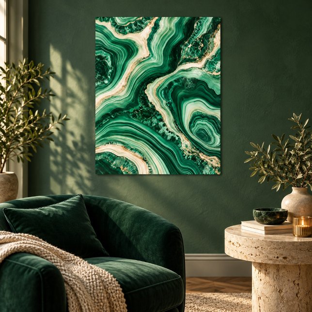 Malachit Riverfold Kunstprint Poster (Unframed paper art print. All texture effects are printed. Room styling props are not included.)