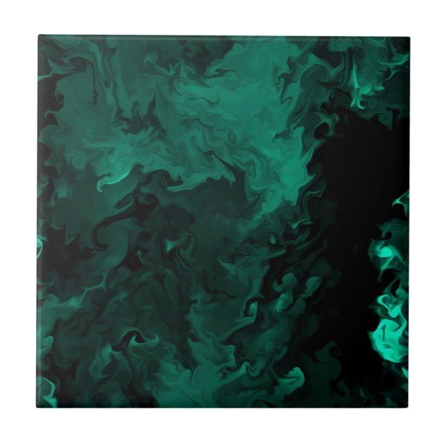 Malachitafeln, zartes Blumenmuster Fliese (Vorderseite)