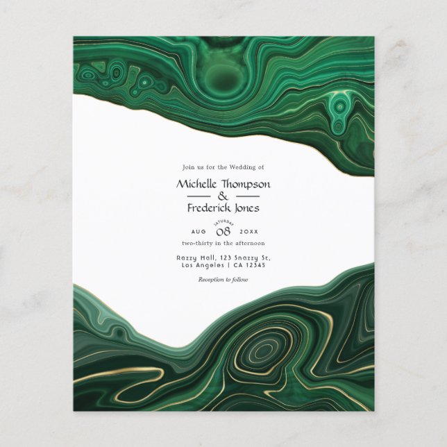 Malachite and Gold Strata Agate Einladung zur Hoch Flyer (Vorne)