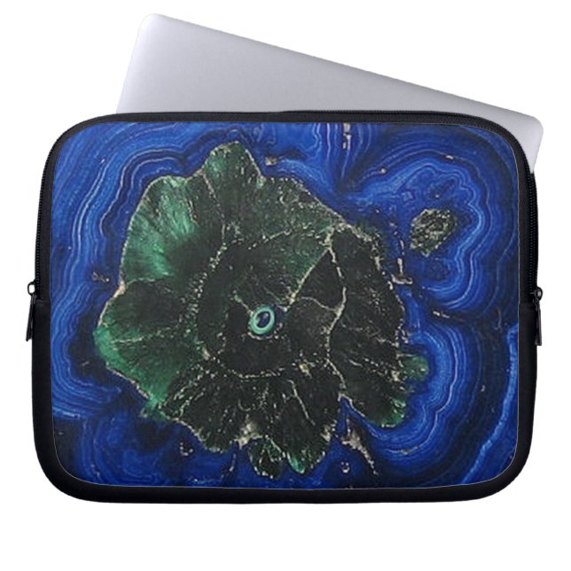 Malachite Azurite Insel Laptop Sleeve (Vorderseite)