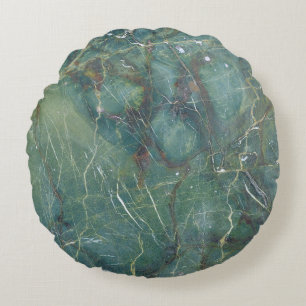 Malachite Grüne Marmor Details Textur Rundes Kissen