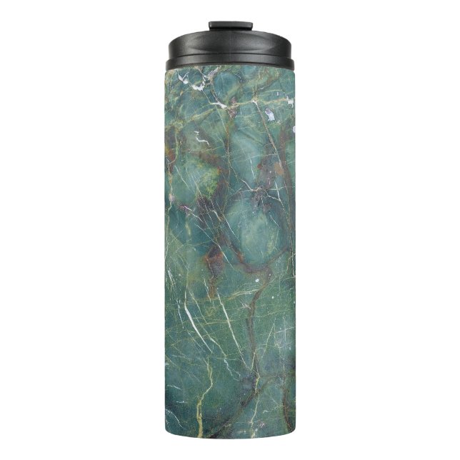 Malachite Grüne Marmor Details Textur Thermosbecher (Vorderseite)
