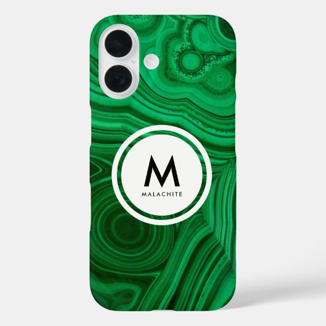 Malachite Mineral Monogram - Schönes Grün Case-Mate iPhone Hülle (Rückseite)