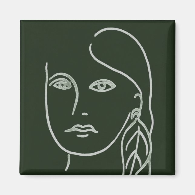 Malachite Portrait Magnet (Vorne)