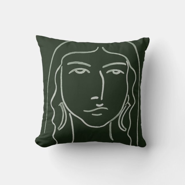 Malachite Portrait mit langer Haare Kissen (Vorderseite)
