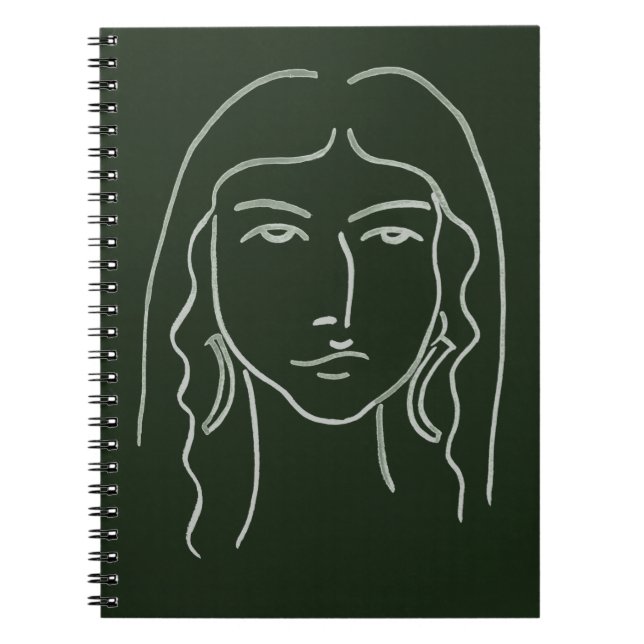 Malachite Portrait mit langer Haare Notizblock (Vorderseite)