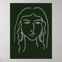Malachite Portrait mit langer Haare