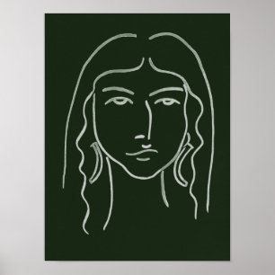 Malachite Portrait mit langer Haare Poster
