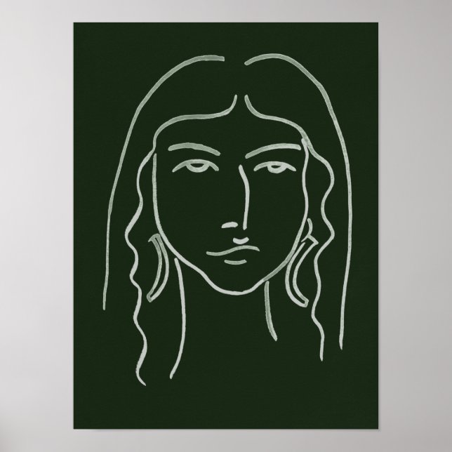Malachite Portrait mit langer Haare Poster (Vorne)