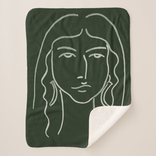 Malachite Portrait mit langer Haare Sherpadecke (Vorderseite)