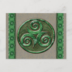 Malachite Triskel Postkarte