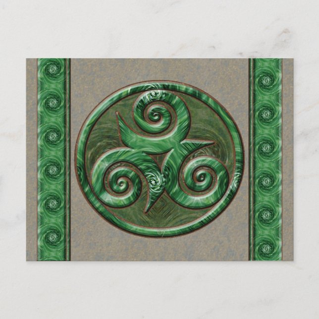 Malachite Triskel Postkarte (Vorderseite)
