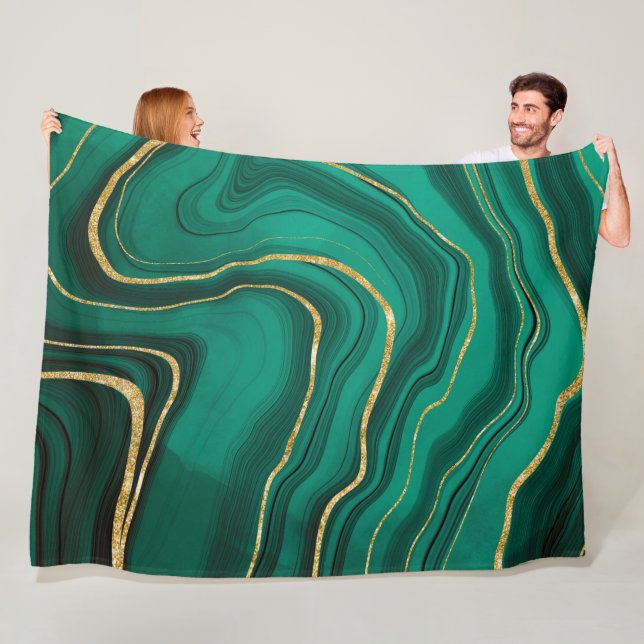Malachitischer Goldmarmor Fleecedecke (Beispiel)