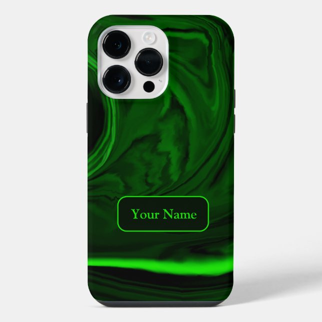 Malachitstein grün, personalisiert  iPhone hülle (Rückseite)