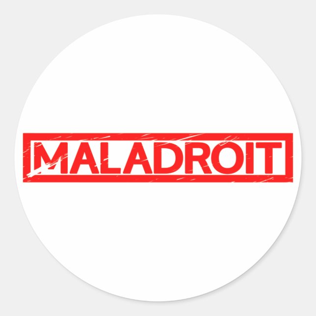 Maladroit-Briefmarke Runder Aufkleber (Vorderseite)