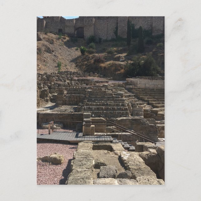 Malaga; Amphitheater Postkarte (Vorderseite)