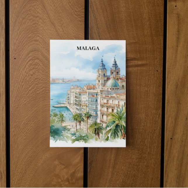 Malaga Andalusien Spanien Postkarte (Malaga Spain Vintage Travel Postcard)