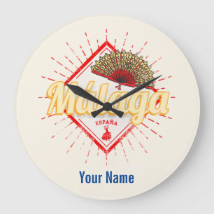 Malaga Andalusien Spanien Retro Flamenco Vintage Große Wanduhr
