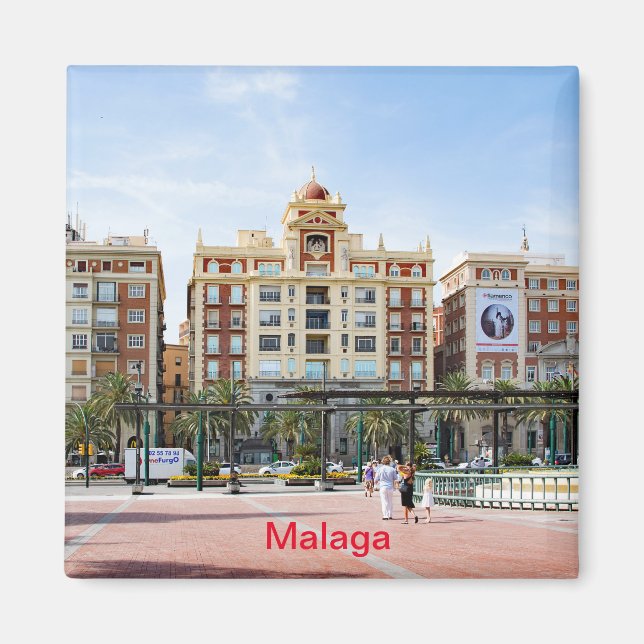 Malaga. Aussicht auf das Stadtzentrum Magnet (Vorne)