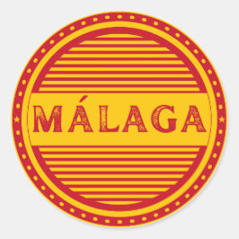 Málaga City Pride Emblem – Spanische Identität Runder Aufkleber