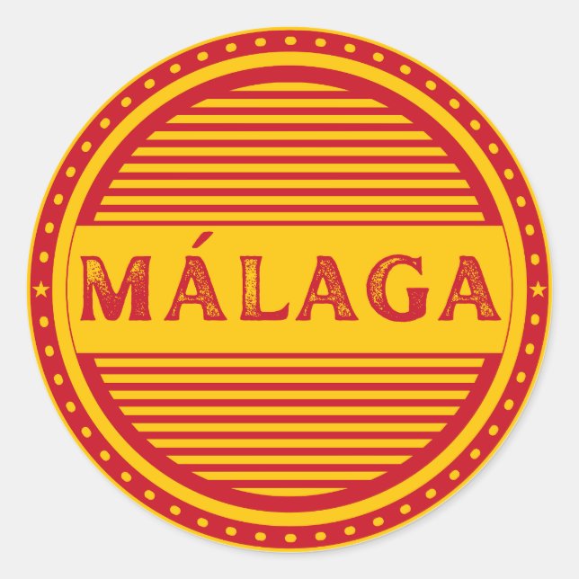 Málaga City Pride Emblem – Spanische Identität Runder Aufkleber (Vorderseite)