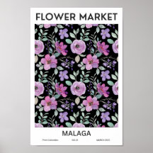 Malaga Colorful Blume Market Poster