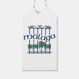 Malaga, Fenster mit Blumen Geschenkanhänger