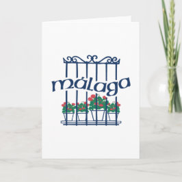 Malaga, Fenster mit Blumen Karte