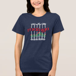 Malaga, Fenster mit Blumen Tri-Blend Shirt