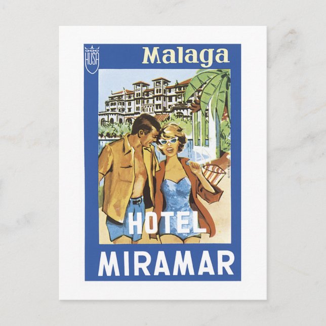 Malaga Hotel Miramar Postkarte (Vorderseite)